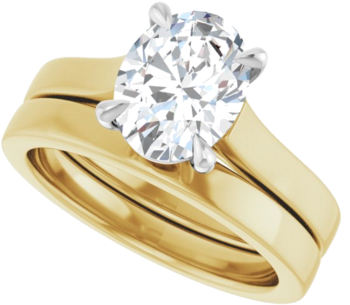 Sužadėtuvių Žiedas „Claw-Prong“ 14k yellow/white gold Oval 9mm x 7mm (10)