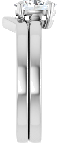 14K White 7x5 mm Oval Solitaire Engagement Ring Mounting (9)