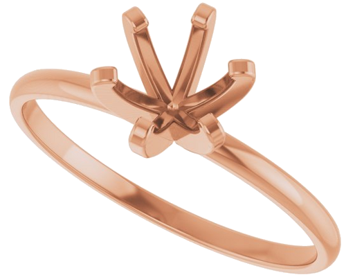 Sužadėtuvių Žiedas „Solitaire“ 14k rose gold Round 5.8mm (5)