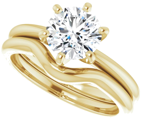 14K Yellow  7 mm Round Solitaire Engagement Ring Mounting (10)