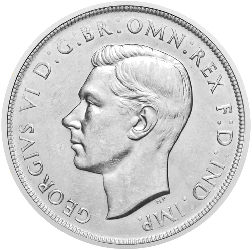 1 крона Крал Георги VI 1937 Австралия сребърна монета (2)