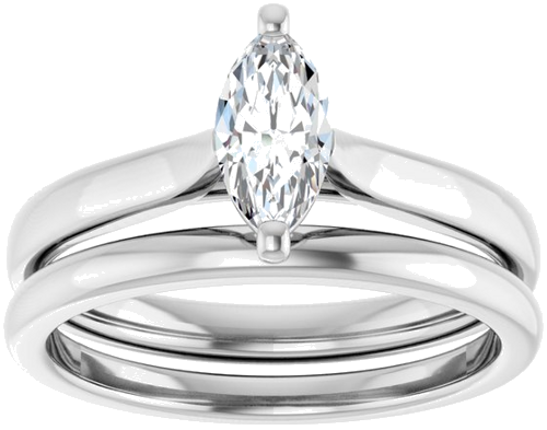 14K White 8x4 mm Marquise Engagement Ring Mounting (8)