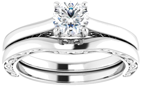 Platinum  5.2 mm Round Solitaire Engagement Ring Mounting (8)