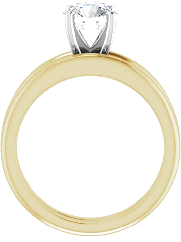 14K Yellow   White  6.5 mm Round Solitaire Engagement Ring Mounting (7)