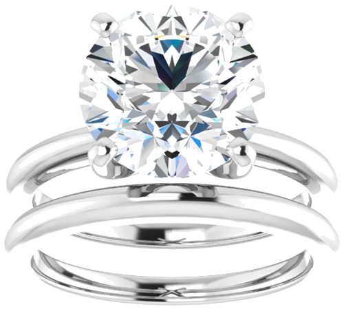 Platinum  10 mm Round Solitaire Engagement Ring Mounting (8)