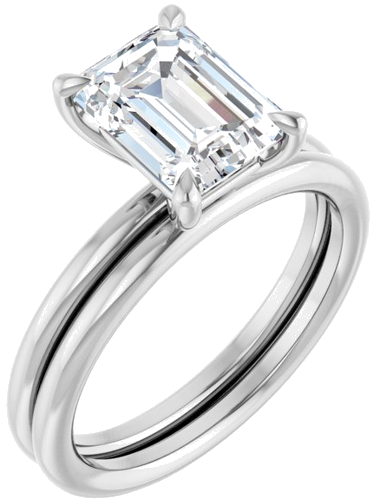 Sužadėtuvių Žiedas „Claw-Prong Solitaire“ 10k white gold Emerald 8.5mm x 6.5mm (6)