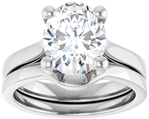 Sužadėtuvių Žiedas 950 Platinos Oval 10mm x 8mm (8)