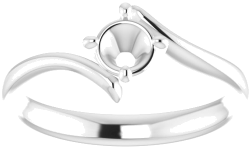 Sužadėtuvių Žiedas „Solitaire“ 585 Baltojo Aukso Round 4.8mm (3)