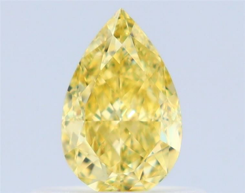 0.53 carat Fancy Intense Yellow-VVS2 Natūralus Pear Deimantas (1)