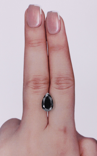 1.81 carat Fancy Black-VVS2 Natūralus Pear Deimantas (1)