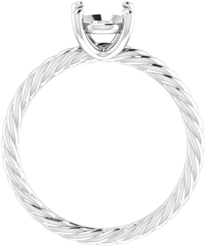 14K White 8x6 mm Oval Solitaire Engagement Ring Mounting (2)
