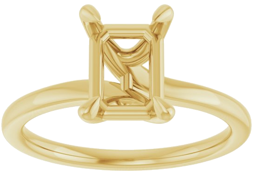 Sužadėtuvių Žiedas 14k yellow gold Emerald 8mm x 6mm (3)