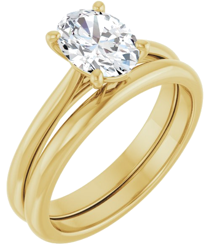 14K Yellow 8x6 mm Oval Solitaire Engagement Ring Mounting (6)