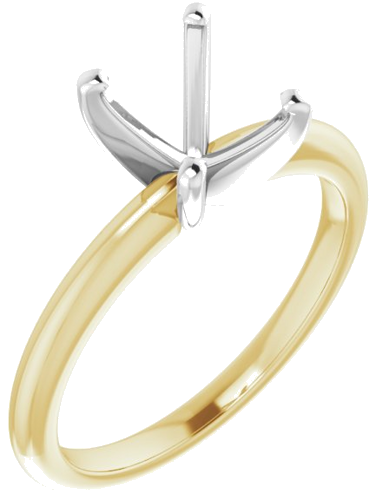 18K Yellow   Platinum  9x7 mm Oval Solitaire Engagement Ring Mounting (1)