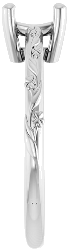 14K White 6 mm Cushion Solitaire Engagement Ring Mounting (4)