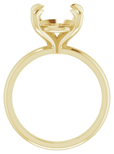 18K Yellow  12x10 mm Oval Solitaire Engagement Ring Mounting (2)