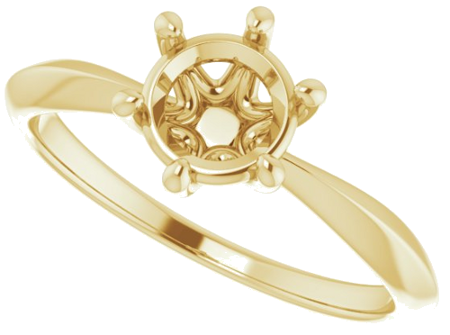 Sužadėtuvių Žiedas „Solitaire“ 585 Geltonojo Aukso Round 6.5mm (5)