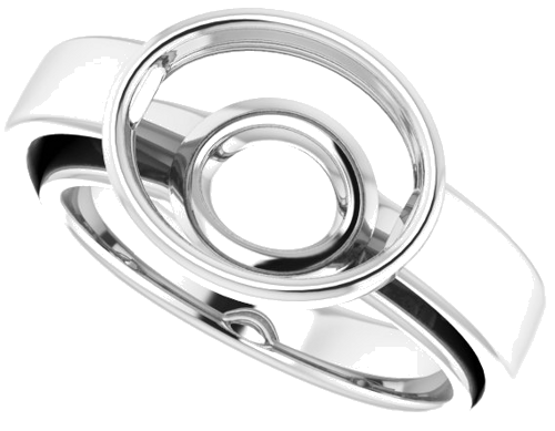 Sužadėtuvių Žiedas „Bezel-Set Solitaire“ 14k white gold Oval 11mm x 9mm (5)