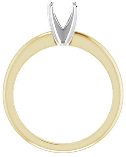 14K Yellow   White  4.5x4.5 mm Square Solitaire Engagement Ring Mounting (2)