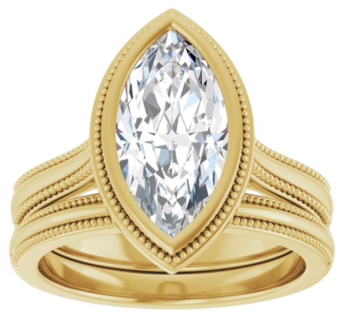 Sužadėtuvių Žiedas „Bezel-Set Solitaire“ 14k yellow gold Marquise 13mm x 6.5mm (8)