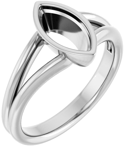 Sužadėtuvių Žiedas „Bezel-Set Solitaire“ 14k white gold Marquise 10mm x 5mm (1)