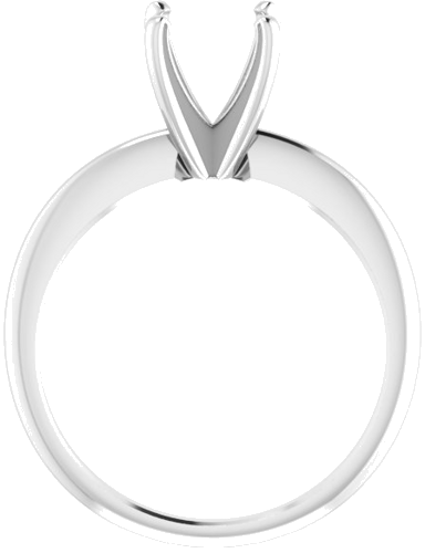 14K White 7.3-7.7 mm Round 4-Prong Comfort-fit Solitaire Ring Mounting (2)