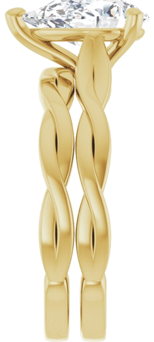 Sužadėtuvių Žiedas „Infinity-Inspired“ 14k yellow gold Pear 10mm x 7mm (9)