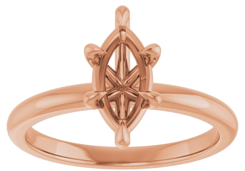 Sužadėtuvių Žiedas „Claw-Prong“ 14k rose gold Marquise 10mm x 5mm (3)