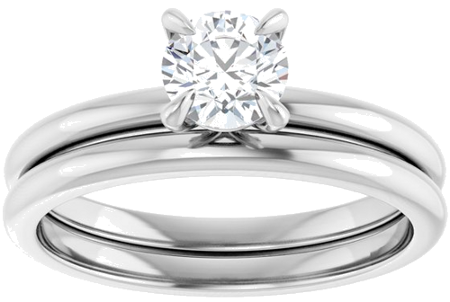 10K White  5.2 mm Round Solitaire Engagement Ring Mounting (8)