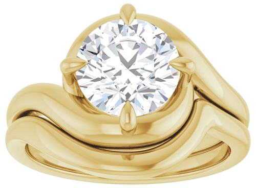 Sužadėtuvių Žiedas „Claw-Prong Solitaire Bypass“ 14k yellow gold Round 8mm (8)