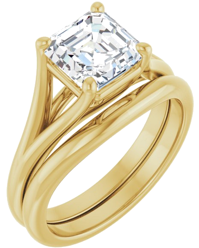 Sužadėtuvių Žiedas „Solitaire“ 14k yellow gold Asscher 7mm (6)