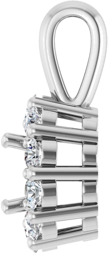 14K White 4.4 mm Round 1 6 CTW Natural Diamond Semi-Set Pendant (3)