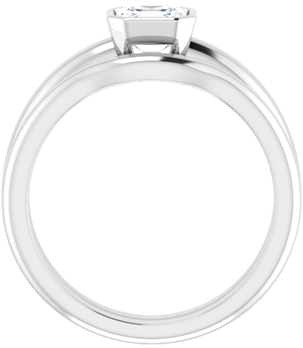 Sužadėtuvių Žiedas „Bezel-Set Solitaire“ 925 Sidabro Asscher 5mm (7)