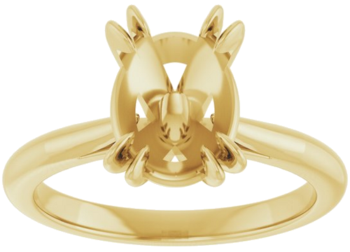 14K Yellow 10 x 8 mm Oval Engagement Ring Mounting (3)