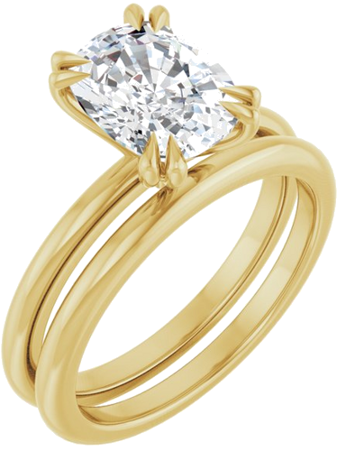 Sužadėtuvių Žiedas „Double Claw-Prong“ 14k yellow gold Elongated Cushion 9mm x 7mm (6)