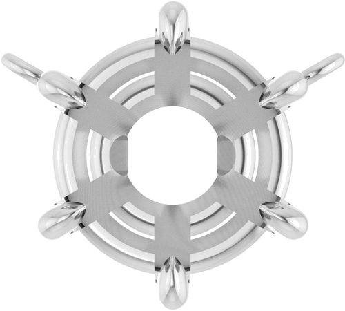 Pakabukas „Solitaire“ 14k white gold Round 8.4mm (1)