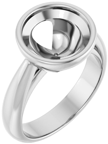 Sužadėtuvių Žiedas „Bezel-Set Solitaire“ 14k white gold Round 10mm (1)