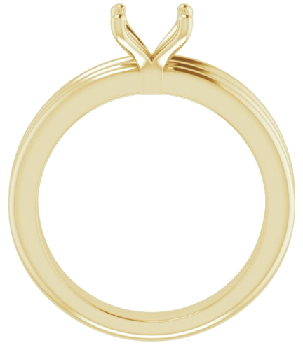 Sužadėtuvių Žiedas „Solitaire Asymmetric“ 14k yellow gold Round 6.5mm (2)