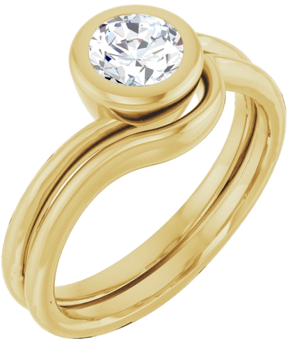 Sužadėtuvių Žiedas „Bezel-Set Solitaire“ 14k yellow gold Round 6.5mm (6)