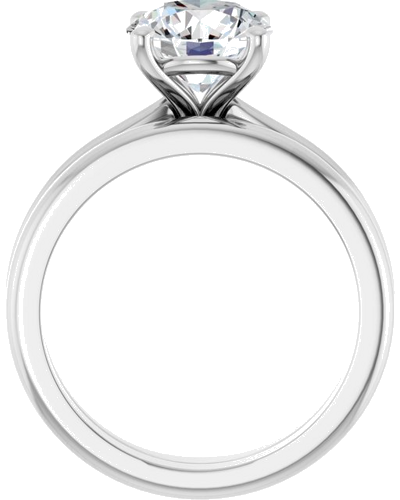Sužadėtuvių Žiedas 14k white gold Round 8mm (7)