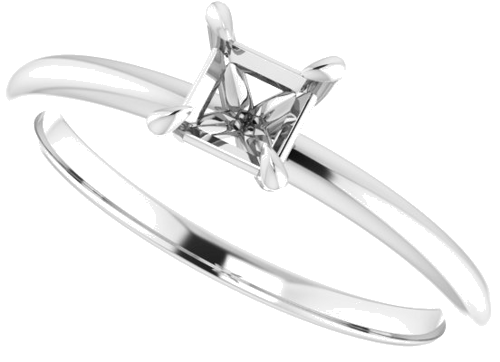 Sužadėtuvių Žiedas „Solitaire“ 585 Baltojo Aukso Square 4mm (5)