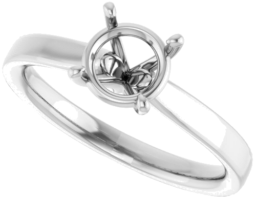 Sužadėtuvių Žiedas „Solitaire“ 14k white gold Round 6.5mm (5)