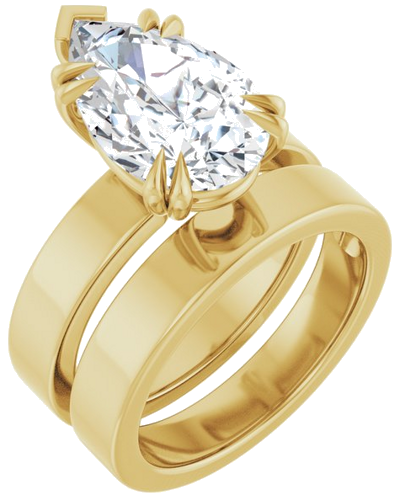 Sužadėtuvių Žiedas „Double Claw-Prong Solitaire“ 14k yellow gold Pear 14mm x 9mm (6)