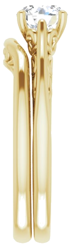 Sužadėtuvių Žiedas „Solitaire“ 585 Geltonojo Aukso Round 5.8mm (19)