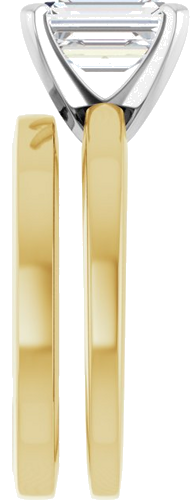 14K Yellow White 8x6 mm Emerald Solitaire Engagement Ring Mounting (9)