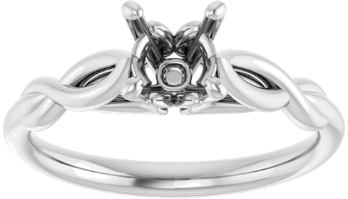 14K White  5.8 mm Round Solitaire Engagement Ring Mounting (3)