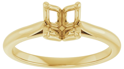 14K Yellow  6.5 mm Round Solitaire Engagement Ring Mounting (3)