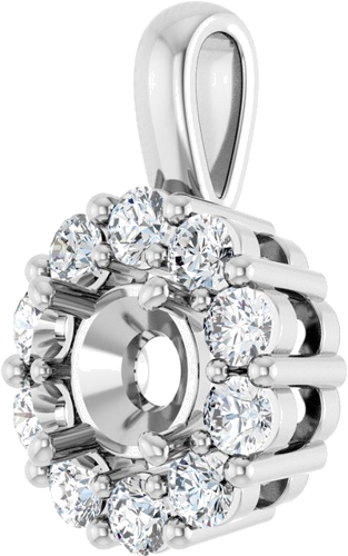 Pakabukas „Halo-Style“ 14k white gold Round 5.5mm (2)