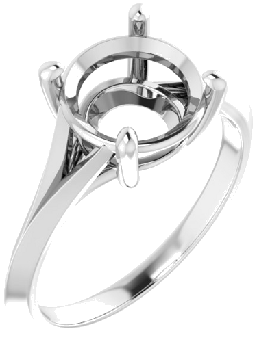 Sužadėtuvių Žiedas „Solitaire Split Shank“ 14k white gold Round 8.8mm (1)