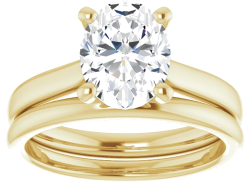 Sužadėtuvių Žiedas 10k yellow gold Oval 9mm x 7mm (8)
